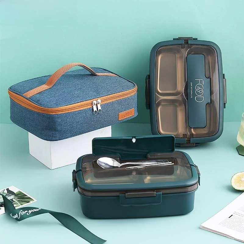 절연 도시락 가방 평평한 사각형 음식 용기 핸드백 휴대용 도시락 가방 열 보존 음식 보관 가방 사무용품