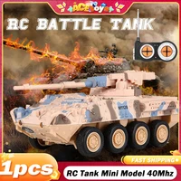 RC Tank 8012 Mini Model Military 40Mhz Toy Vehicle Rotatable Wireless Charging Eletric Tanks Simulation Gifts Toys for children 1