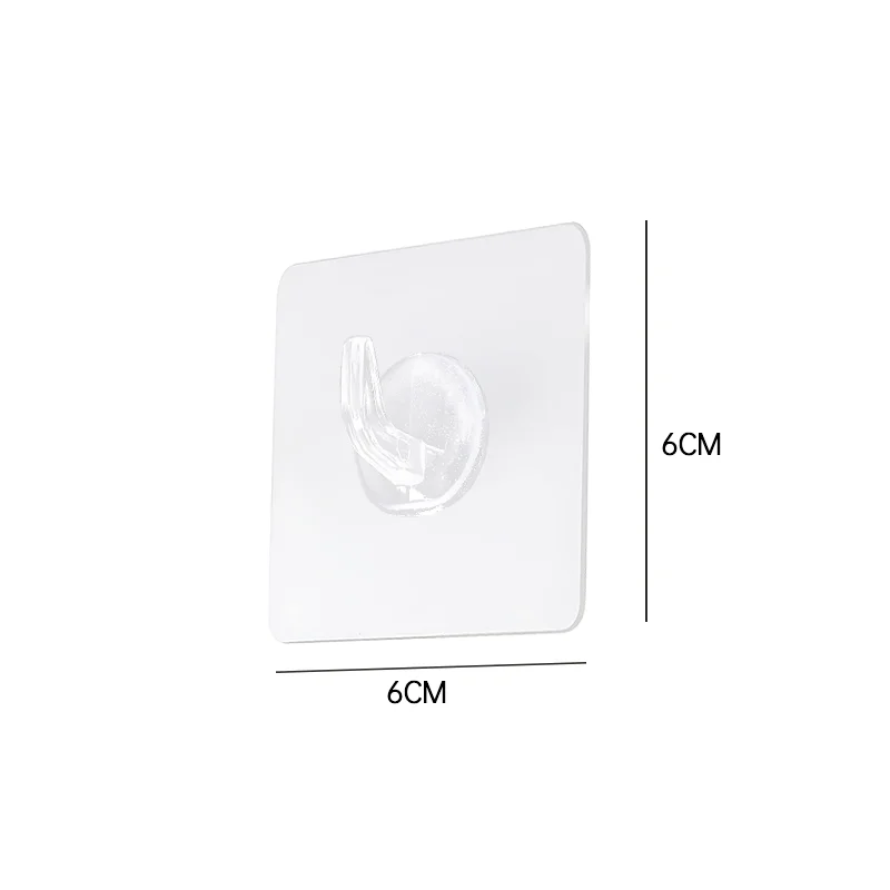 Transparent Self Adhesive Hooks Wall Suction Storage Holder Door Wall Mounted Hanger Hook Self Adhesive Hook for Keys Bathroom 6