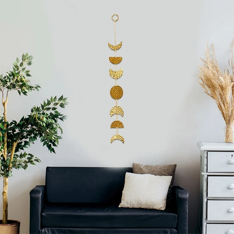 Wall Hanging Ornaments Moon Garlands Metal Chain Art Bohemian Bedroom Office Nursery Home Decorations 4