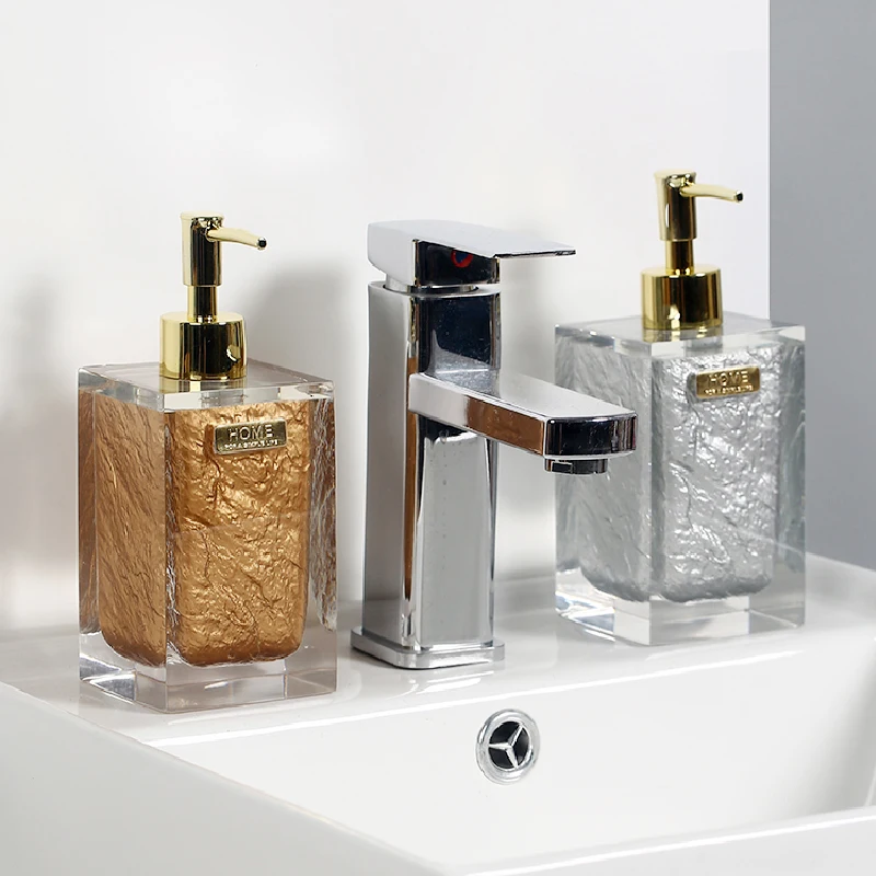 ขวดแยกแบบกดขวดอิมัลชันแบบนอร์ดิกกระบอกน้ำเครื่องสำอางแบบแยกขวดเครื่องจ่ายสบู่เหลวเรซินอุปกรณ์ในห้องน้ำ 1