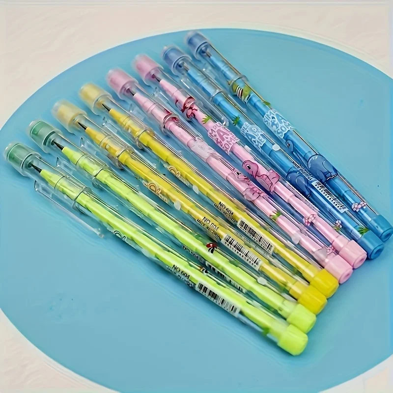 4 matite che non necessitano di essere temperate, con stampe di animali cartoon, articoli di cancelleria per la scuola, regalo per ragazzi e ragazze - immagine 5