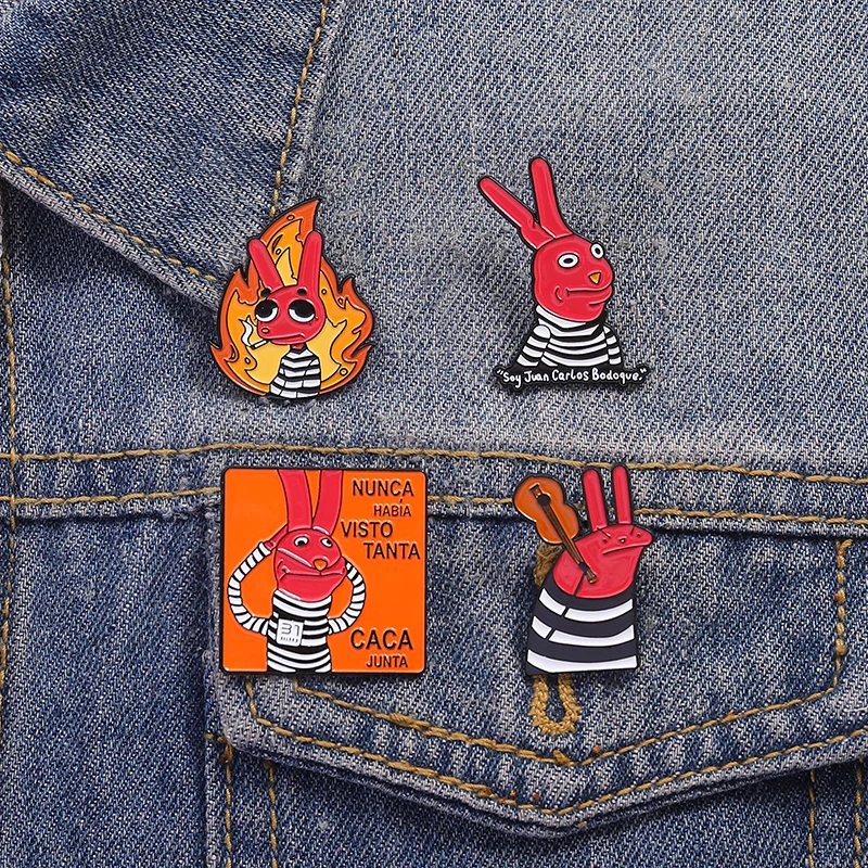 Humor Comedy Movies Character Enamel Pins Brooch Cartoon Red Eared Animals Badge Backpack Lapel Pin Accessories Gift for Friends Image 6