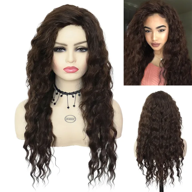 GNIMEGIL Synthetic Long Curly Wigs for Women Ombre Blonde Wig with Bangs Costume Wig for Girls Sexy Blond Wigs with Dark Roots 789-5