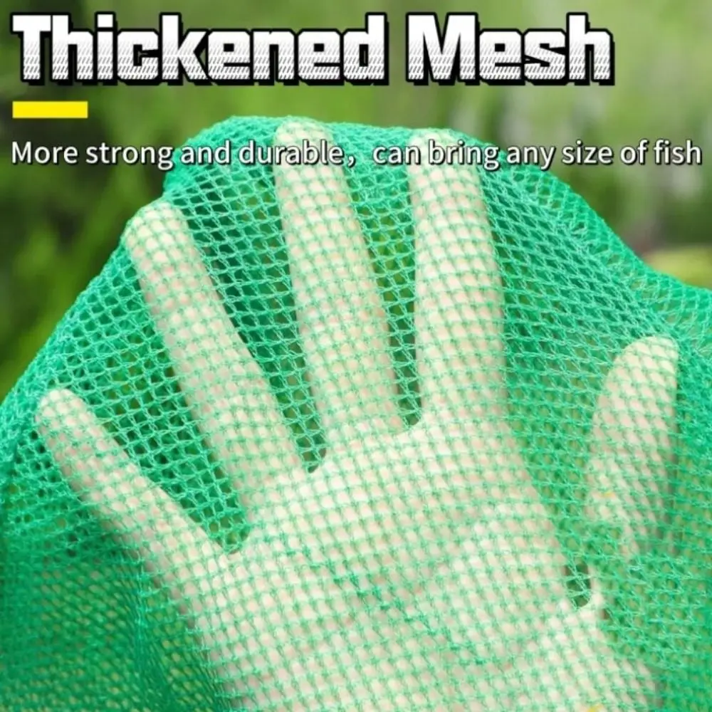Green Fishing Net Bag Toughness Nylon Foldable Fishing Basket And Protection Green Fish Cage