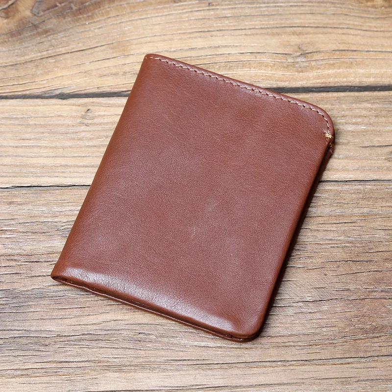 NZPJ Leather Men's Wallet Credit Card Bag Mini Wallet Top Cowhide Coin Wallet Women's Wallet Thin Wallet Vertical Photo Wallet