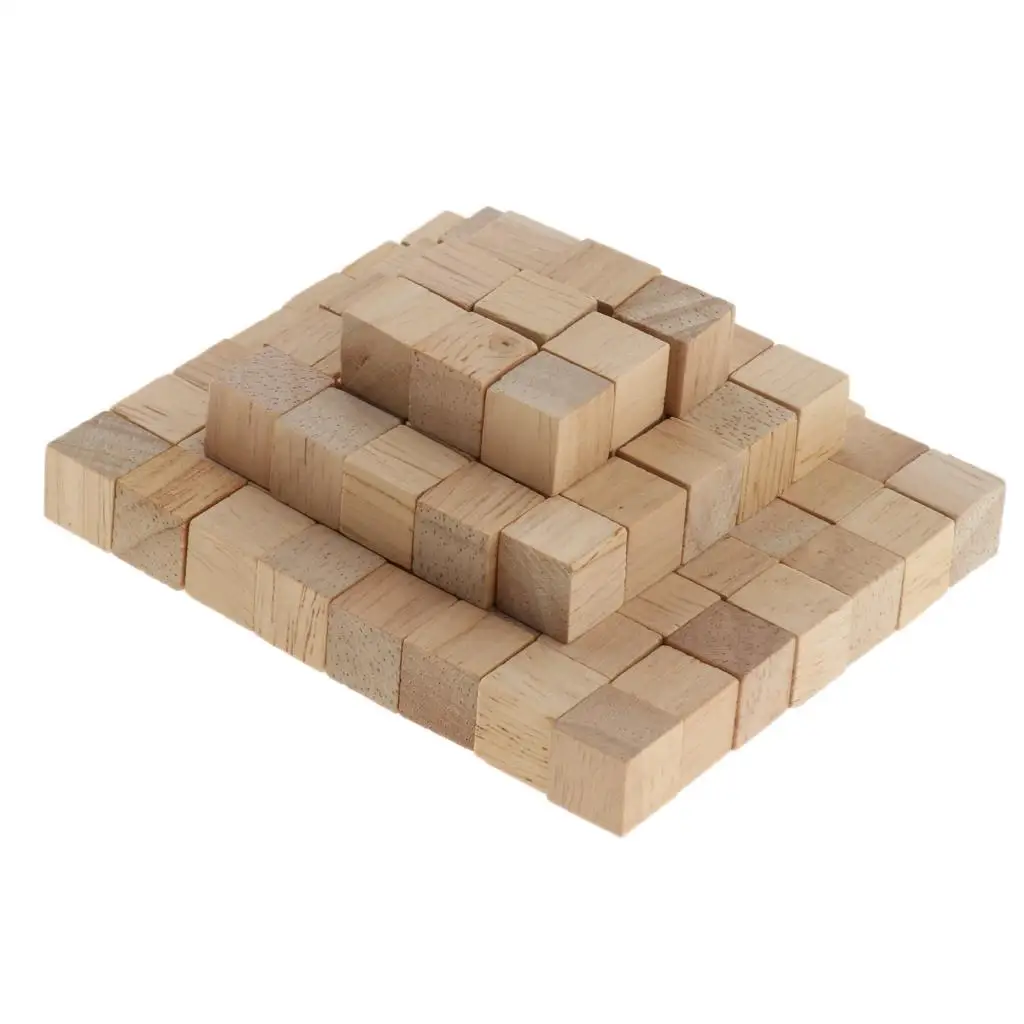1cm Wooden Cubes Bulk Unfinished Wood Blocks for Baby Shower, Math Teaching Aids, DIY , Building Bricks - 100PCS Per Order 4