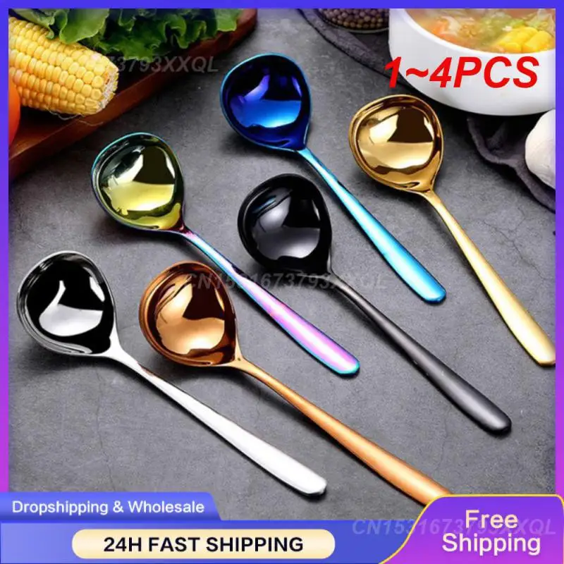 1 ~ 4 Pezzi Cucchiaio Ramen Cucchiai Cucchiaio Da Salsa Multiuso Cucchiaio Da Cucina Cucchiaio Da Minestra 304 Utensili Da Cucina In Acciaio Inossidab