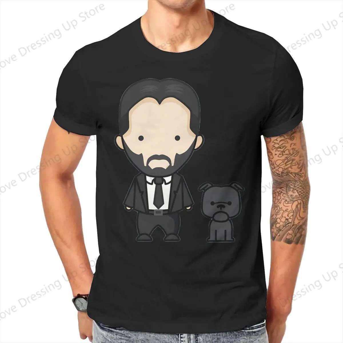 

Классическая винтажная Мужская футболка John Wick из хлопка