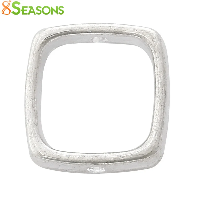 Handmade Bead Frames Rectangle Silver Color Metal Beads DIY Making Necklace Jewelry Gifts (Fits