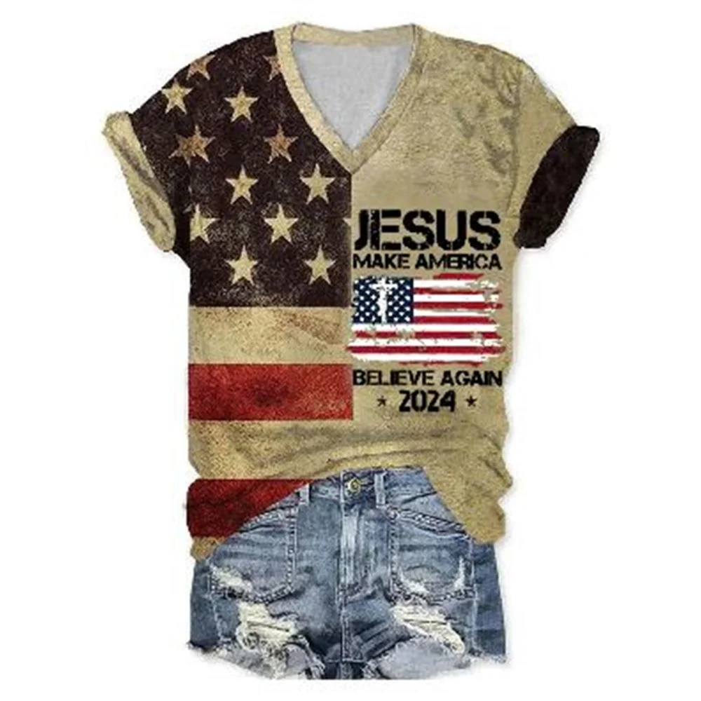 

Cotton Women's T-Shirts Fashion Characters Top Tee 3d Rose T-Shirt Harajuku Casual Short Sleep V-Neck Oversized Female Clothing