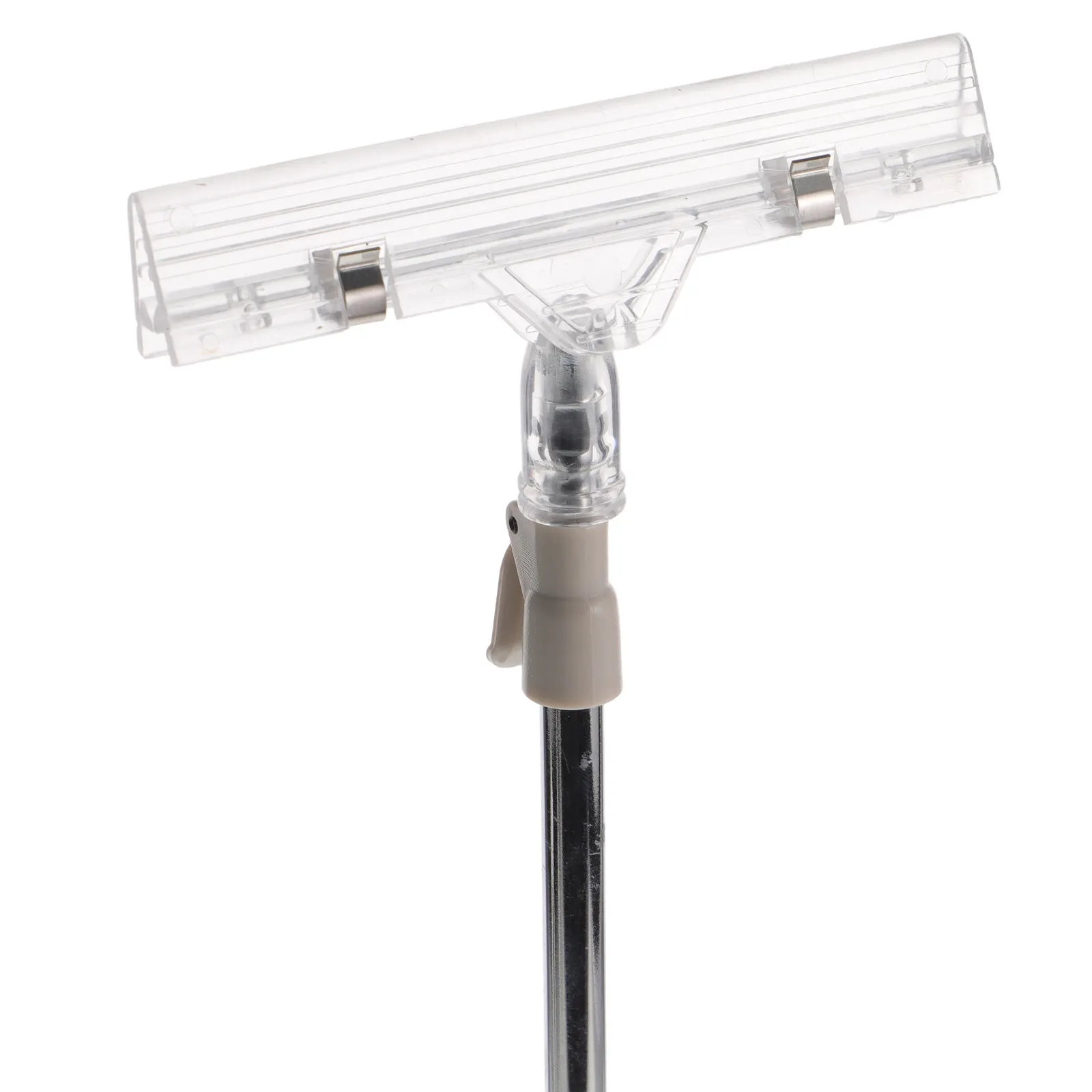 T자형 텔레스코픽 포스터 디스플레이 스탠드 조절 가능한 배너 홀더 클립 데스크탑 광고 표지판 홀더 (포스터용)