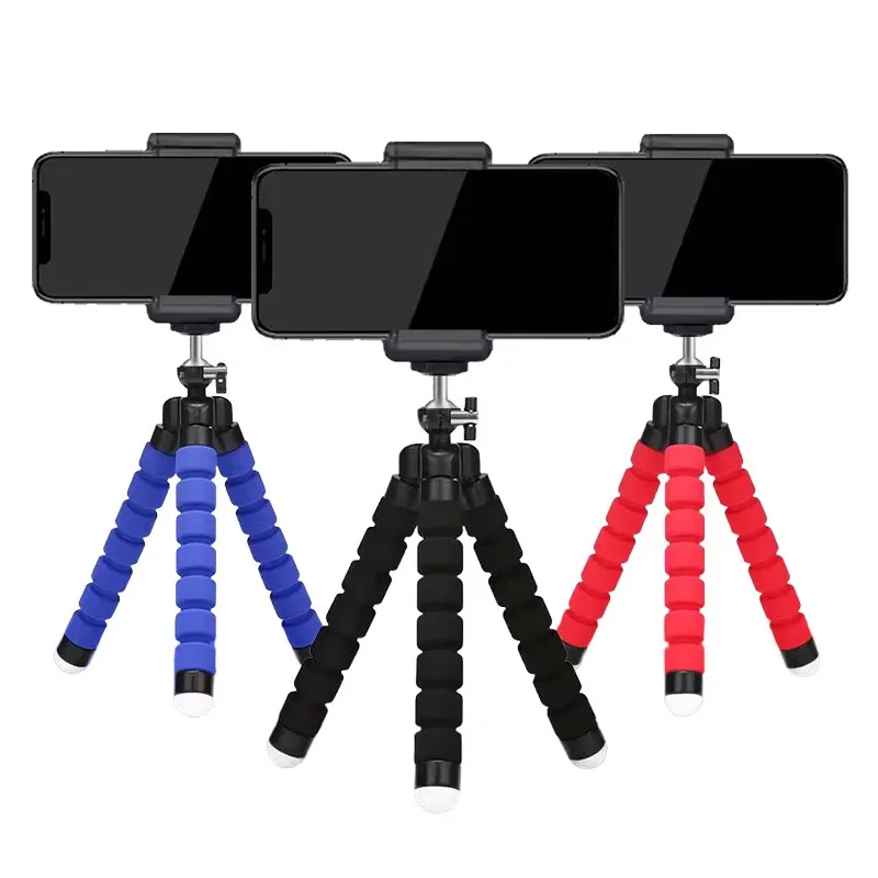 Sponge Octopus Tripod Universal Lazy Mobile Phone Holder Portable Camera Tripod plus Mobile Phone Clip
