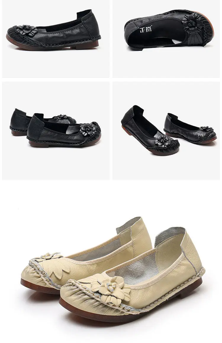 Luxusmarken für Damen, Retro-Wohnungen aus echtem Leder, Damen-Turnschuhe, 2025, Frühlingsblumendekoration, weiche, flache Mokassins – Detail 29