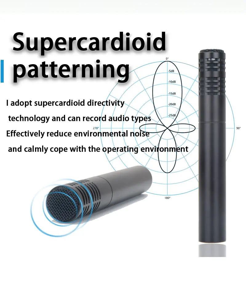 E914 Heart-Shaped Instrument Microphone, Windproof Cotton Condenser Microphone,For Bands/Stages/Recording Studio Recording ﻿