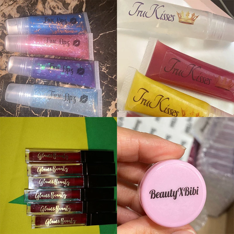 Transparent Sticker 50pcs 45x15mm Your Customization Lipgloss Labels Clear Sticker Personalized