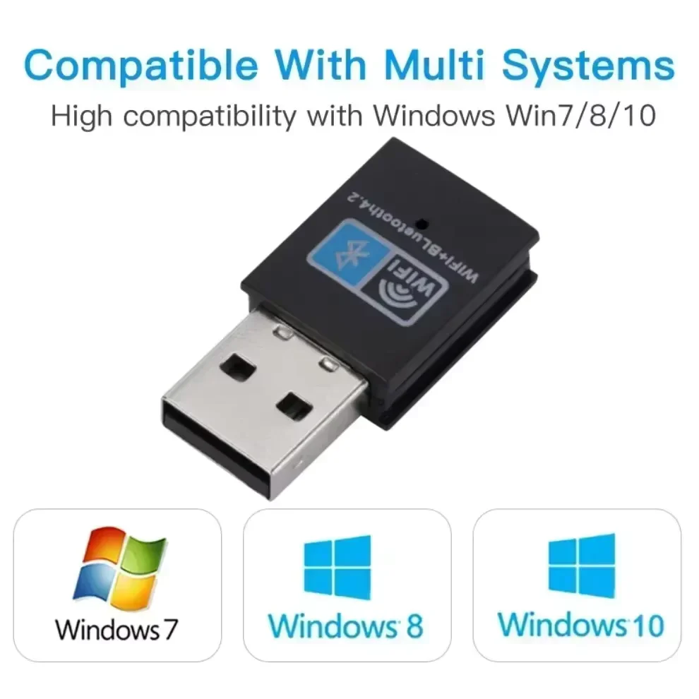 미니 USB 와이파이 블루투스 어댑터, 무선 네트워크 카드, 802.11N 안테나 신호 리시버, PC 노트북용 USB 블루투스 동글, 150Mbps