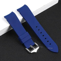 High - Quality Waterproof Silicone Watch Band with Curved End - 22mm (Blue)