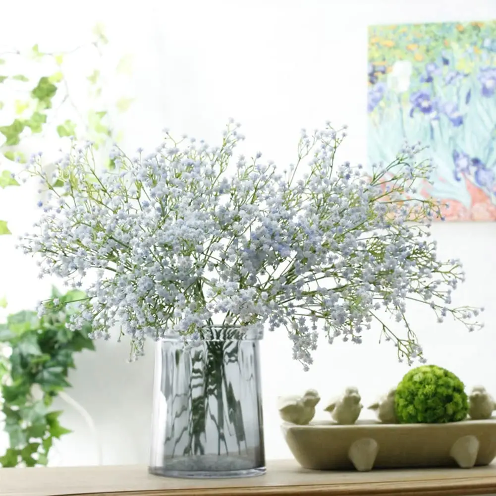 

9PCS Long Stem Artificial Baby Breath Flowers Fake Real Touch Gypsophila for Home Office Indoor Outdoor Wedding Decoration