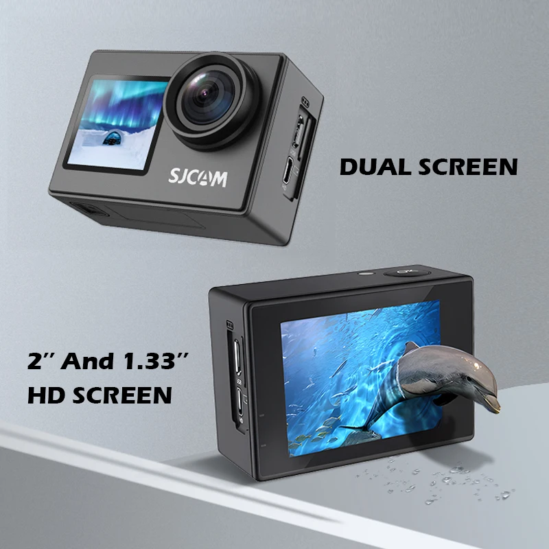 Sjcam-デュアルスクリーン防水アクションカメラ,ヘルメット,防振