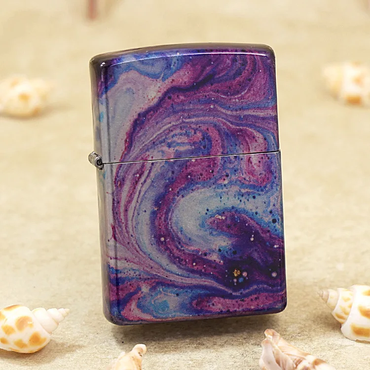 

Genuine Zippo Abstract universe oil lighter copper windproof cigarette Kerosene lighters Gift with anti-counterfeiting code