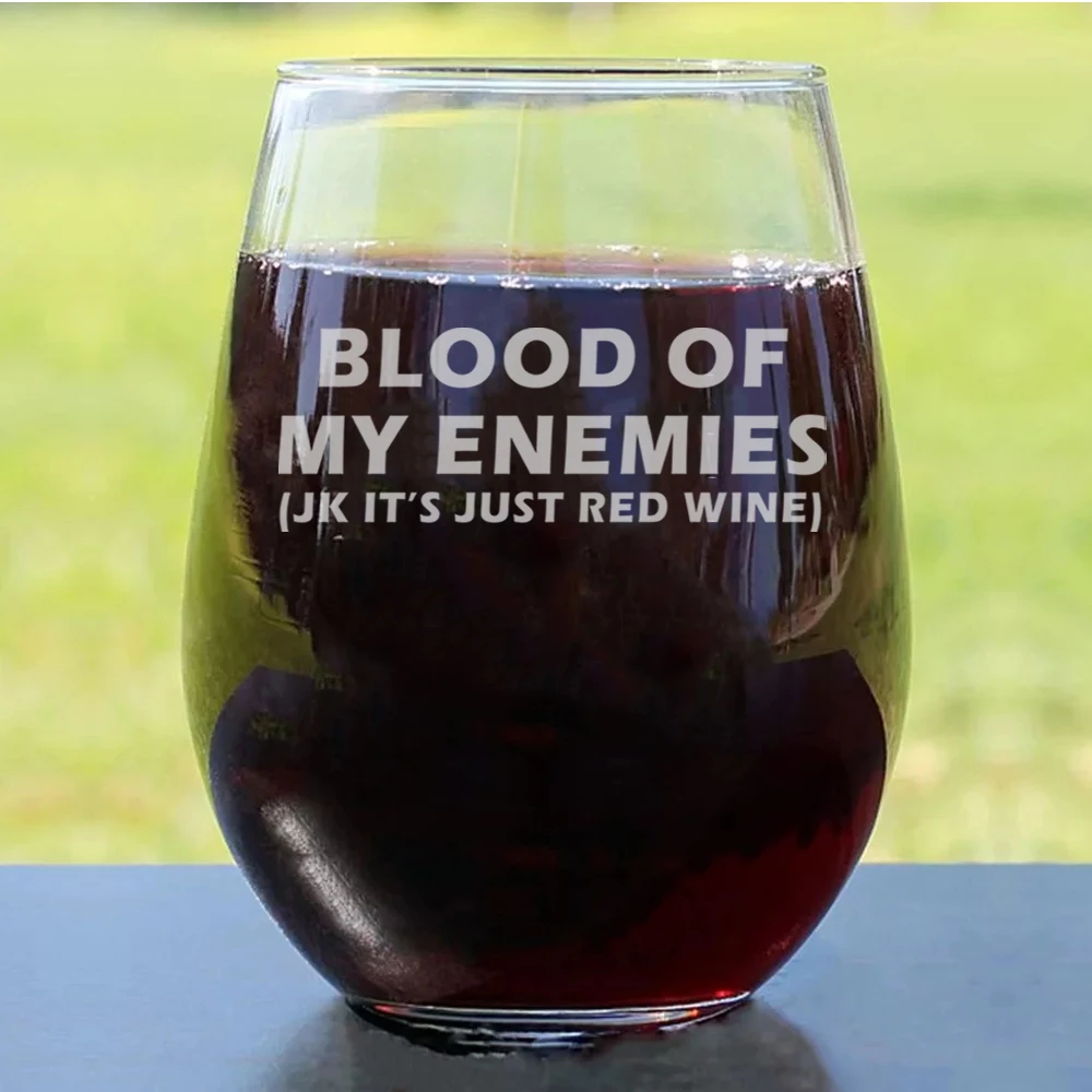 Blood of My Enemies Glass Mug 11oz Funny Home Bar Beer Wine Party Cup ...