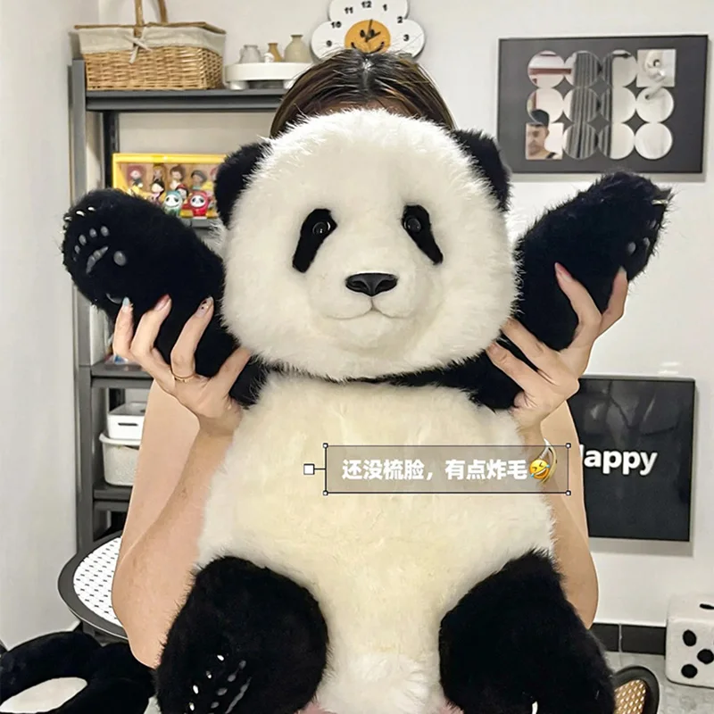 귀여운 팬더 화화 멩글란 시뮬레이션 인형, 실물 같은 귀여운 봉제 인형, 어린이 생일 선물, 아늑한 방 장식, 사랑스러운 발렌타인 선물