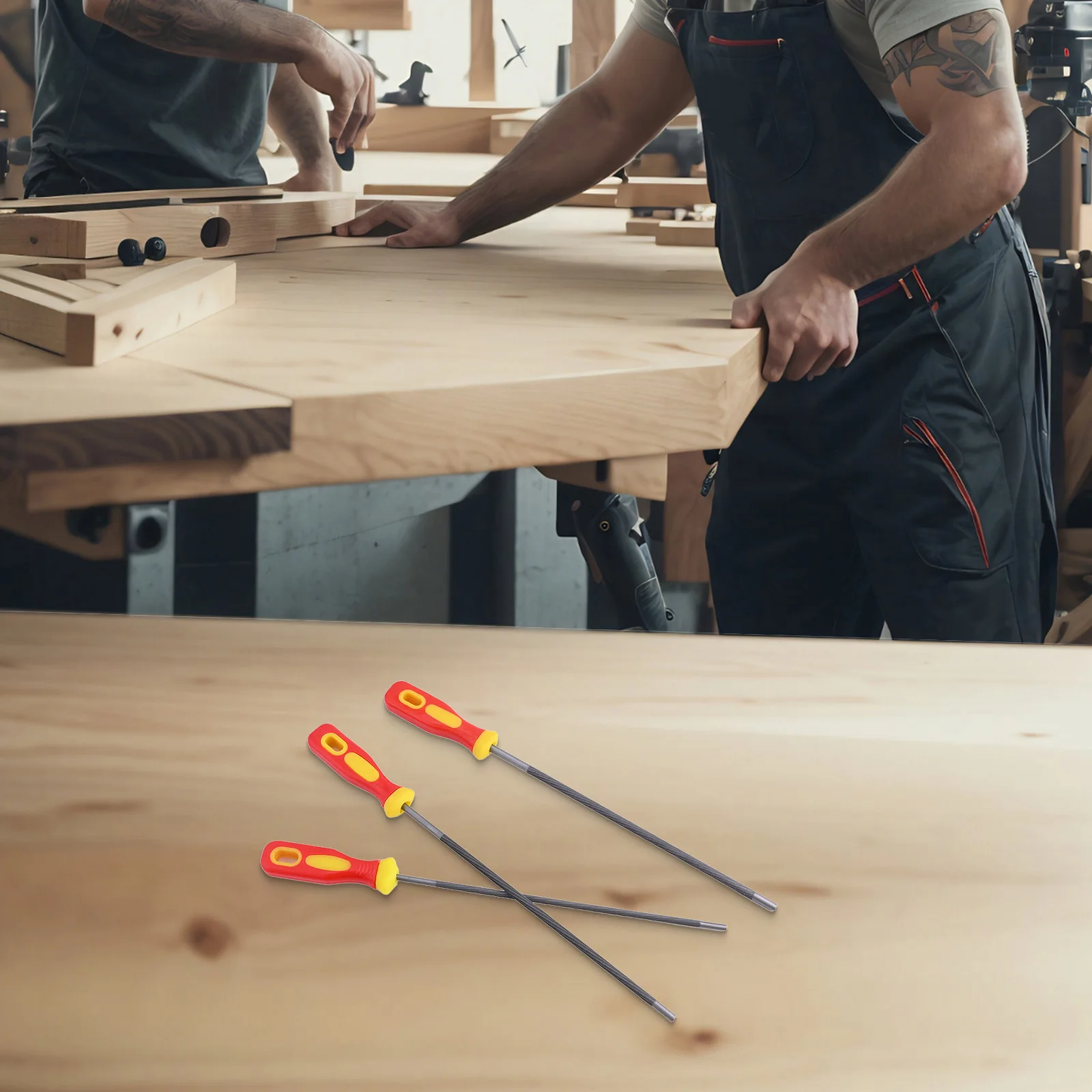 3-teiliges Set Runde Hochkarbon-Stahl Feilensätze für Kettensägen, Schärfwerkzeug für Holzbearbeitung, 4,0mm/4,8mm/5,5mm – Detail 10