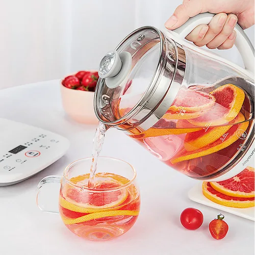 Jiuyang 다기능 건강 냄비, 꽃 주전자, 유리 스튜, 차 냄비, 1.5L 휴대용 미니 멀티 쿠커, 차 디저트 쿠커, 220V 4