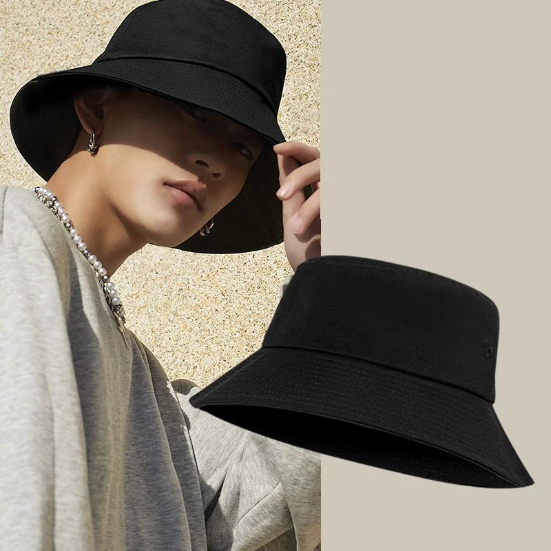

Plus Size Men's Bucket Hat Unisex Big Head Boy Summer Fisherman Cap Sunscreen Travel Beach Breathable Cotton Panama Sun Hat New