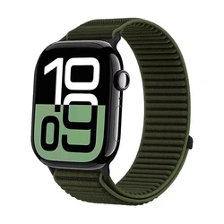 Nylon Loop Strap for Apple Watch Bands - Elegant and Durable Design (Deep green)