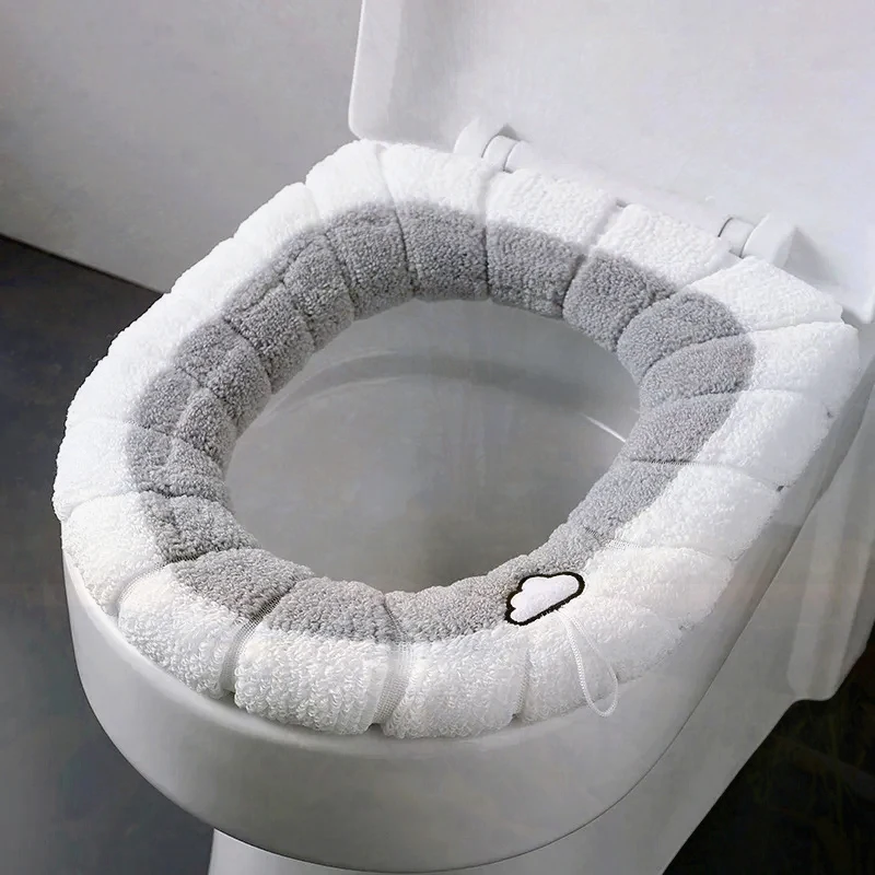 Toilet Seat Cover Cushion Reusable Winter Toilet Seat Cushion Toilet Seat Cover Thickened Plush O-Type Warm Universal toilet seat cover,toilet seat cushion