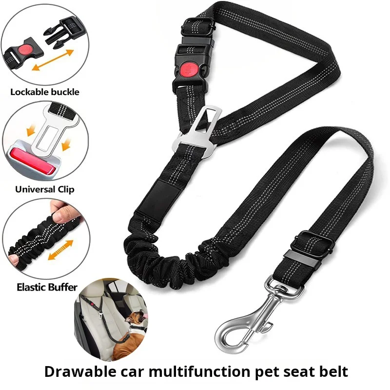 Dog Leash Pet Car Safety Buckle Multi-functional Walking Dog Rope Small Big Car Pet automatic retractable dog leash dog leash dog safety belt pet accessories retractable dog seat belt
