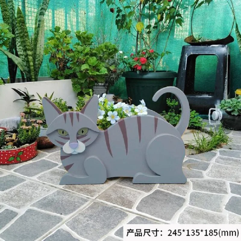 

DIY Garden Flower Art Pot Cat Planter Schnauzer Bulldog Poodle Corgi Yorkshire Garden Pots Flower Planter Garden Home Decoration