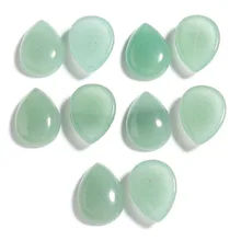 

10/5pcs Natural Stone Waterdrop Flatback Shape Green Aventurine Cabochon For DIY Jewelry Making Charms Pendant Accessories