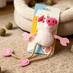 Interactive Plush Pig Squeak Toy for Pets - Chew & Teething Aid (Pink)