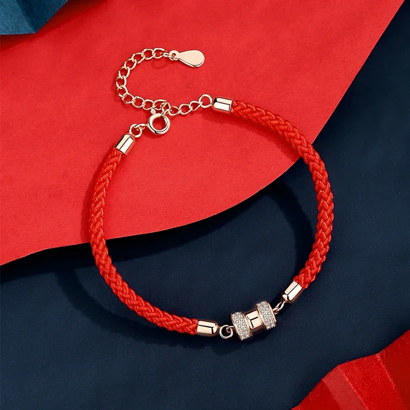 

S925 Sterling Silver Bracelet Men and Women Weave A Match Made in Heaven Couple's Bracelet Chinese Valentine's Day Gift