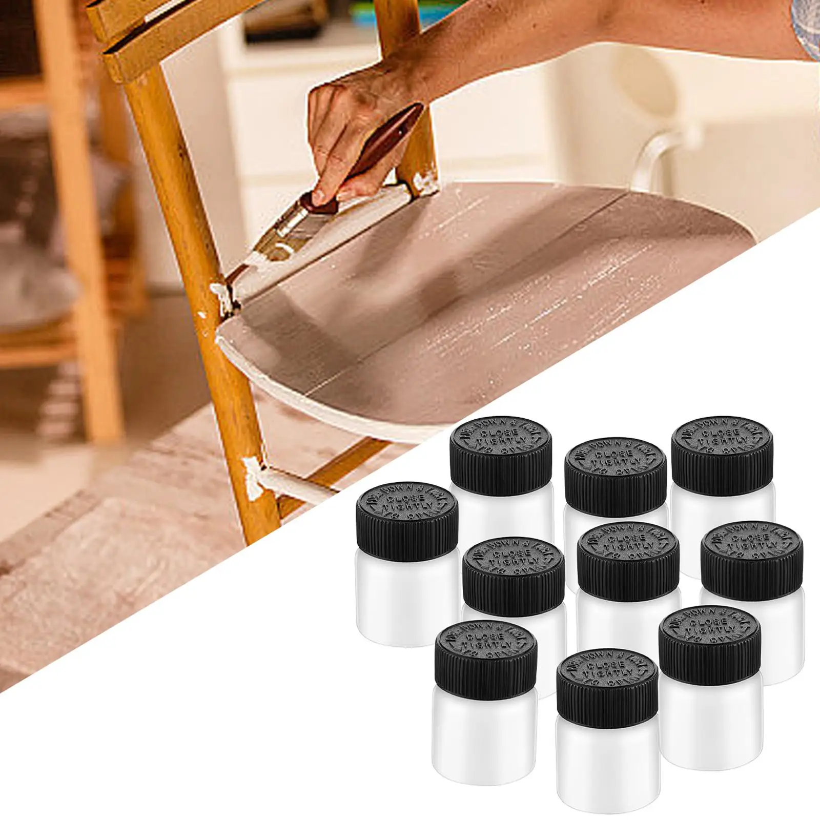 10x Leftover Paint Container 1 Ounce Fluid Capacity Car Scratches Repair Small