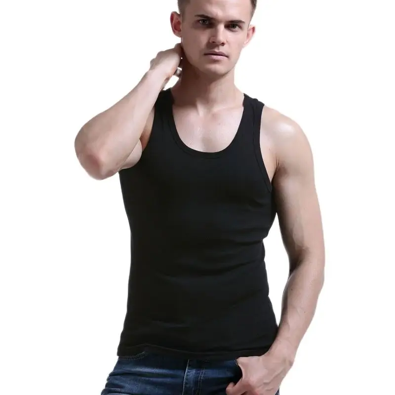 3 Pack Men Cotton Vest Narrow Broad Shoulders Tank Tops Underwear Boy Under Clothes T- Shirts Sleeveless Singlets Undershirt
