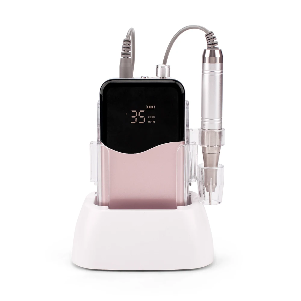 65W 35000RPM Wireless Rechargeable Professional Coreless Motor Nail Efile Drilling Machine for Nail Salon Use 4