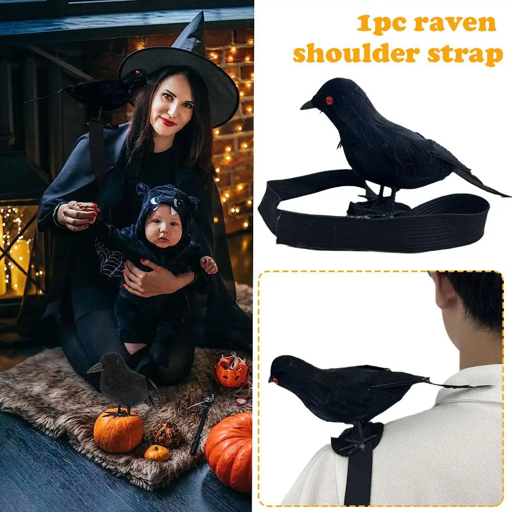 

Halloween Crow Props Garden Ornaments Standing Crows Ornaments Scary Standing Lifelike Lifelike Crows Lamp Garden Table Rav J0T0