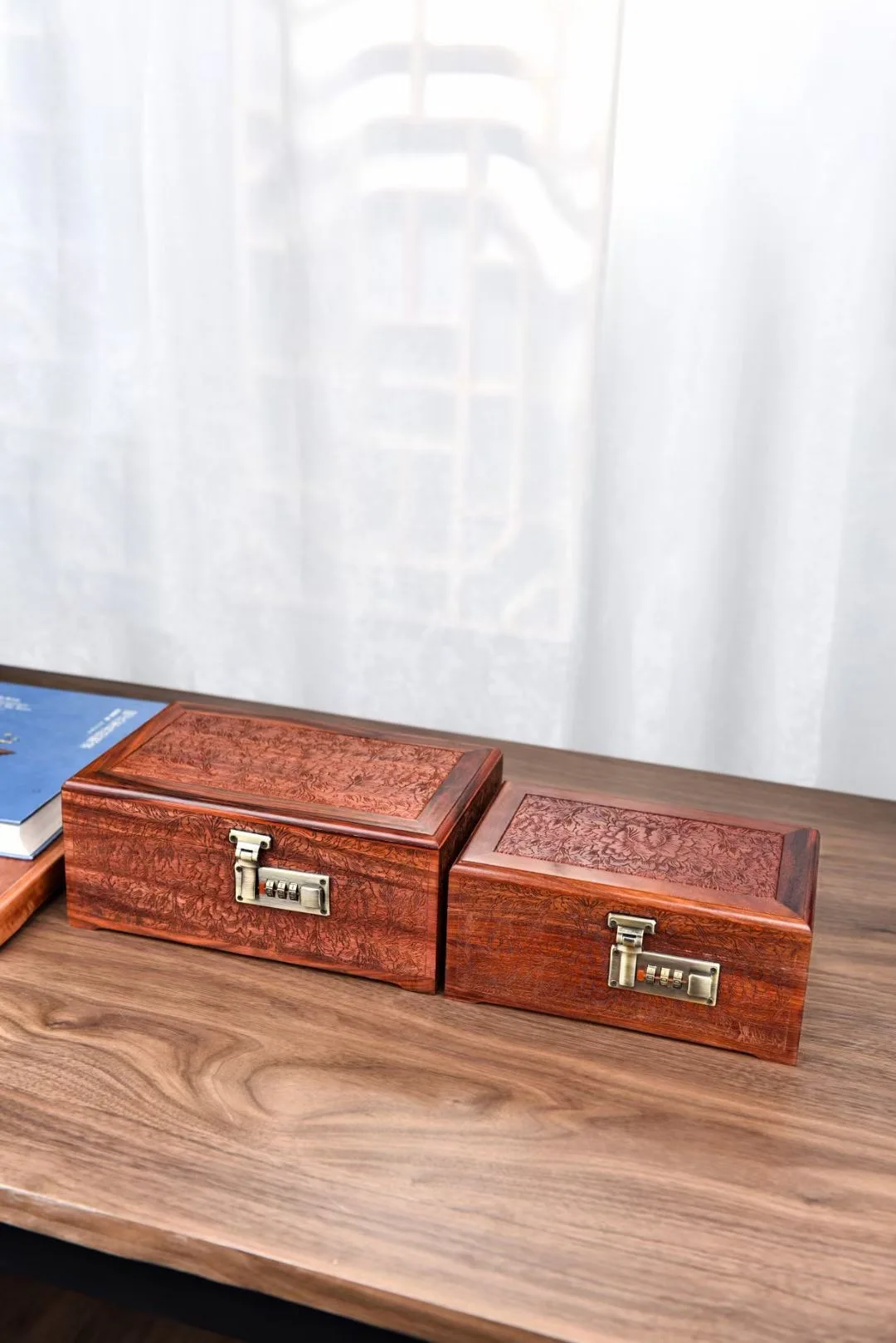 Luxury Carved Password Jewelry Box Storage Organizer Case