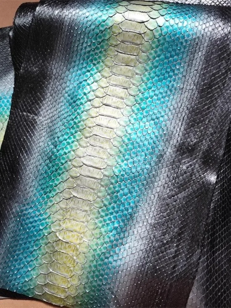 Handmade Genuine Leather Fabric Fashion Python Skin Piece Leather Craft DIY For Wallet Strap Accessories