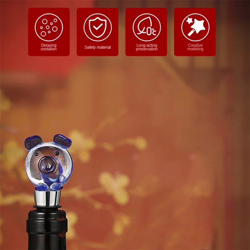 Wine Bottle Stopper No String Taste Safety Material Glass 92g Kitchen Utensils Sealing Stopper Easy To Open Leak-proof Plug