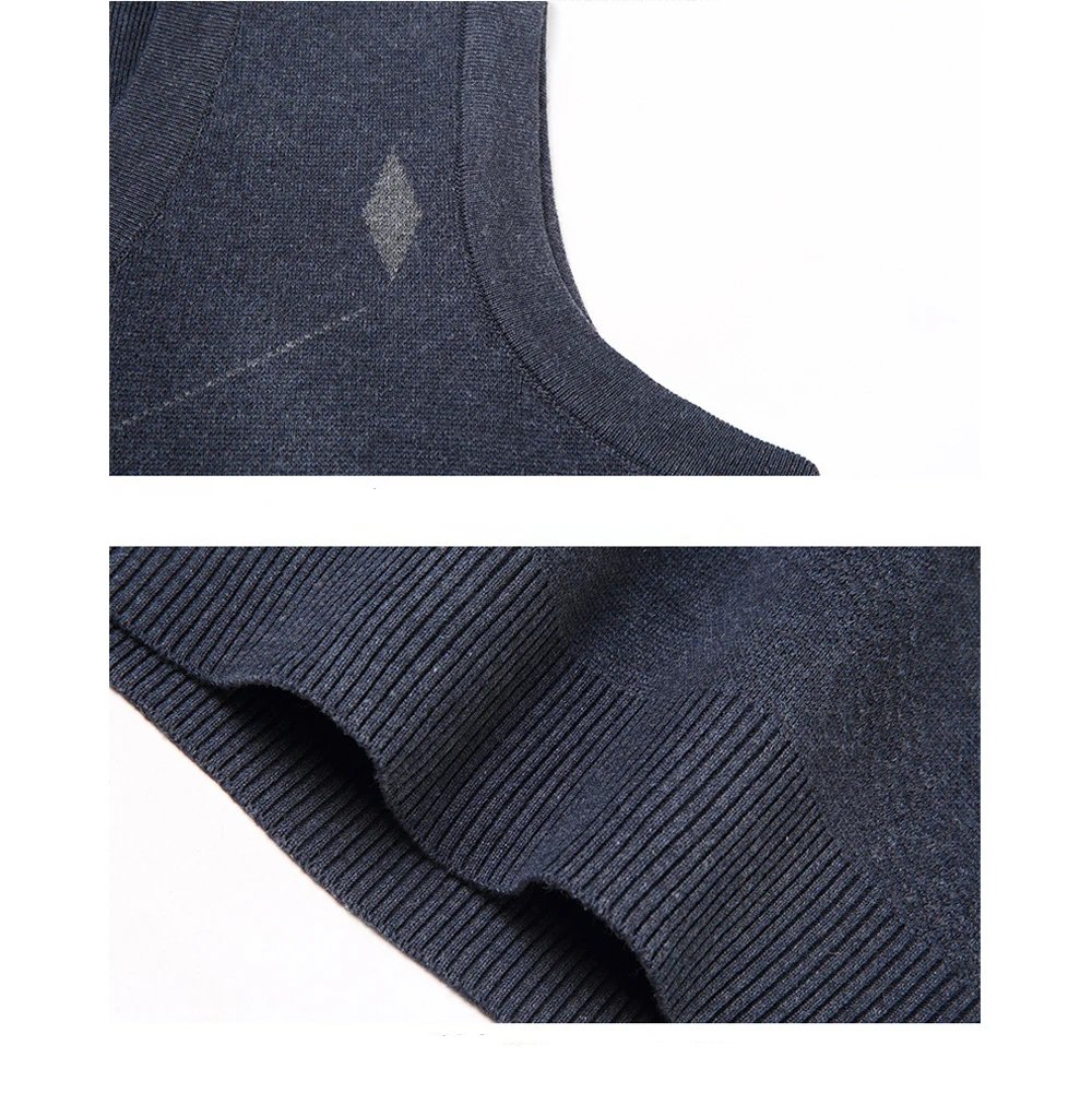 Description Picture 5 of itemSpring  Autumn Men's Knitted Vest Outdoor Leisure Business V-Neck Waistcoats Fashion Slim-Fit Sleeveless Tops Men's Clothing
