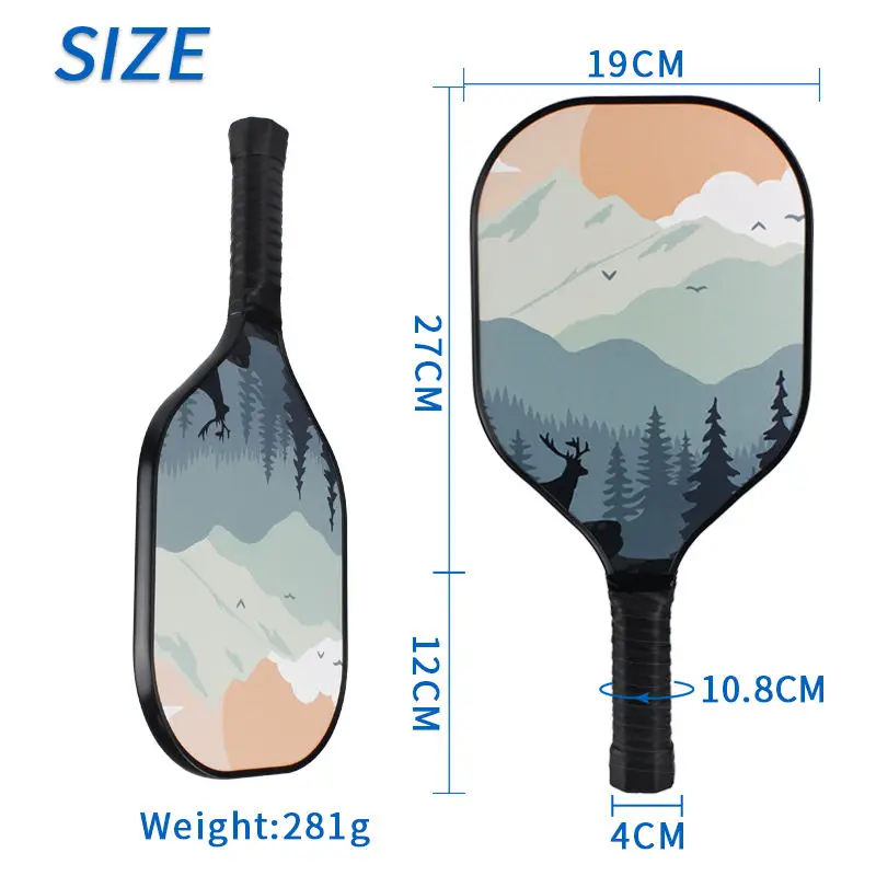 Customize Wood Pickleball Paddles for Beginner Player Sport Pickleball Racket Set of 2 Paddles 4 balls Carry Bag