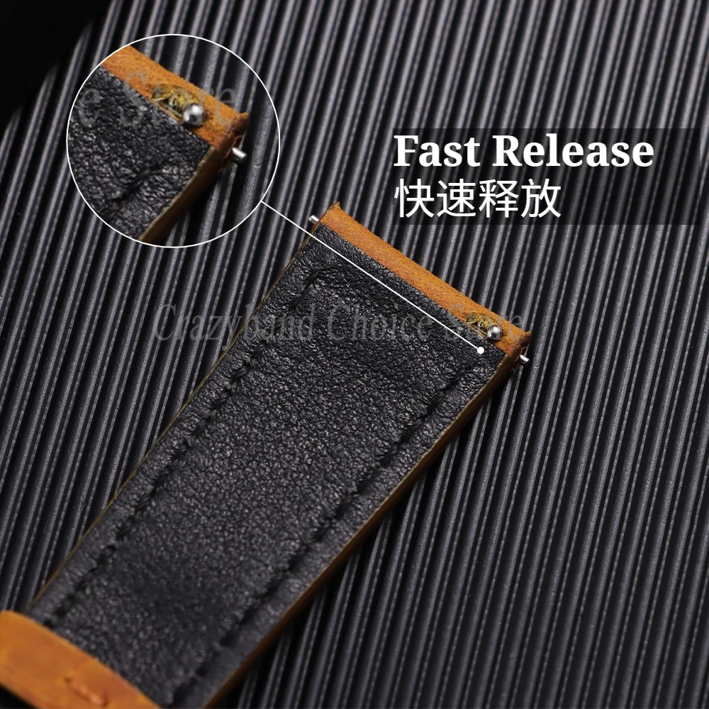 Elegant Brown Calfskin Leather Watch Strap with Butterfly Buckle