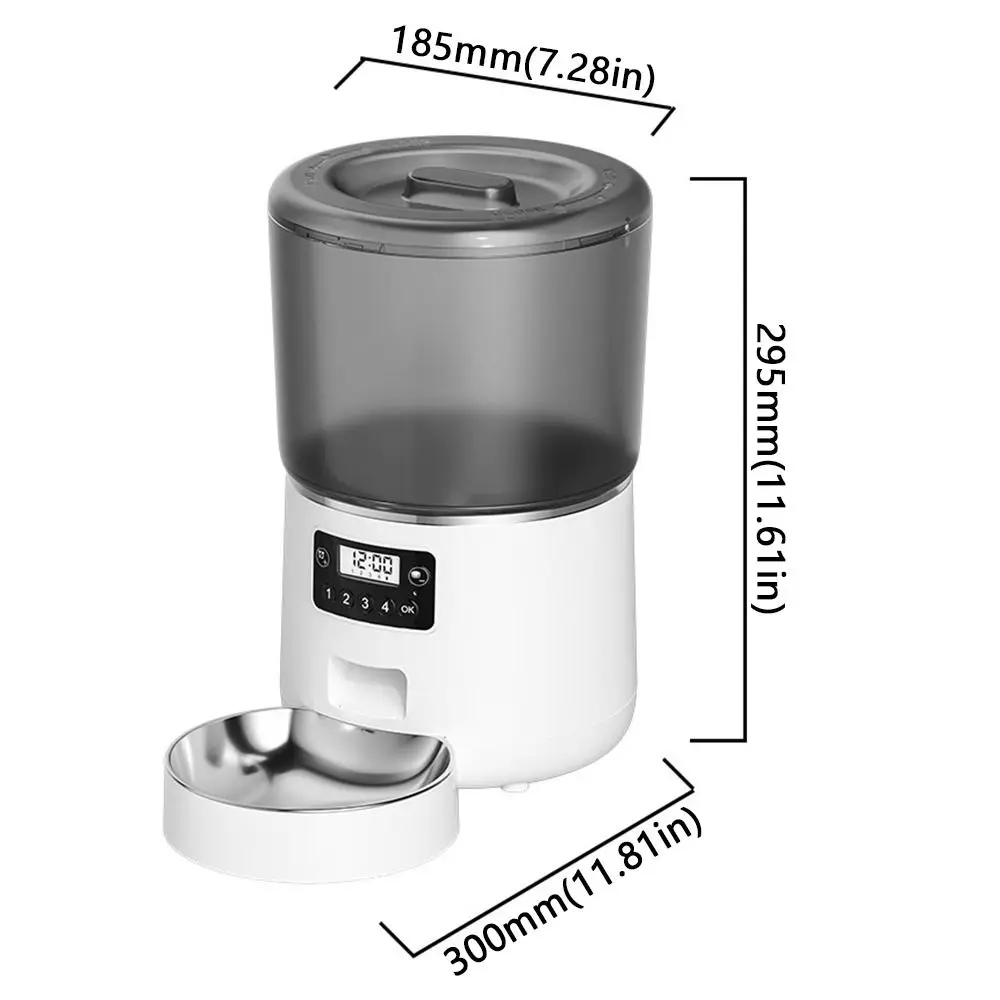 4L Smart Pet Feeder Timed Feeding Stainless Steel Bowl APP Control Feeder 9-Meal Remote Control Dog Food Dispenser For Cats Dogs