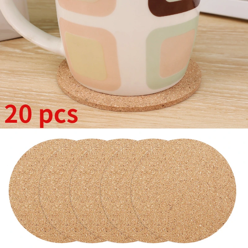 10Pcs Handy Round Shape Dia 9cm Plain Natural Cork Coasters Wine Drink  Coffee Tea Cup Mats
