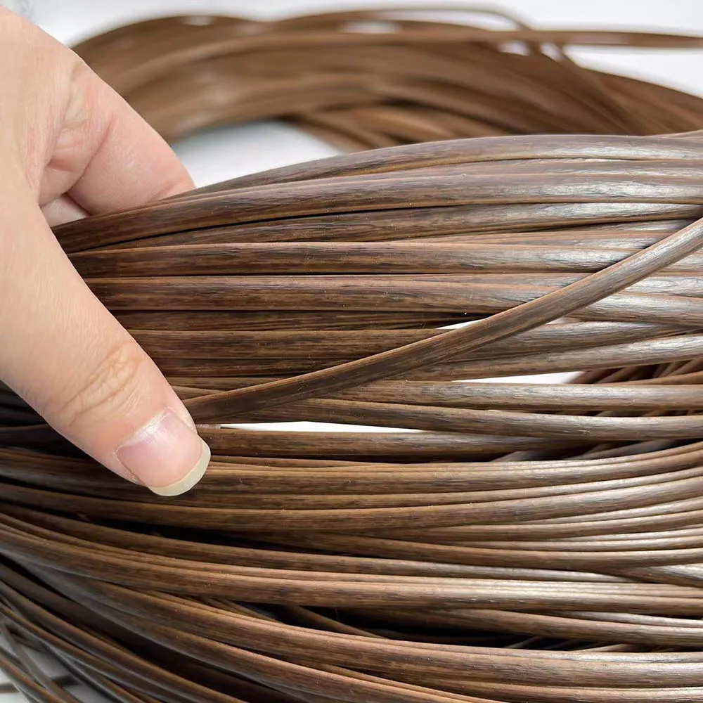 500g 80M Coffee Brown Rattan Weaving Material Plastic Knit Repair Chair Table PE Rattan Width:5mm